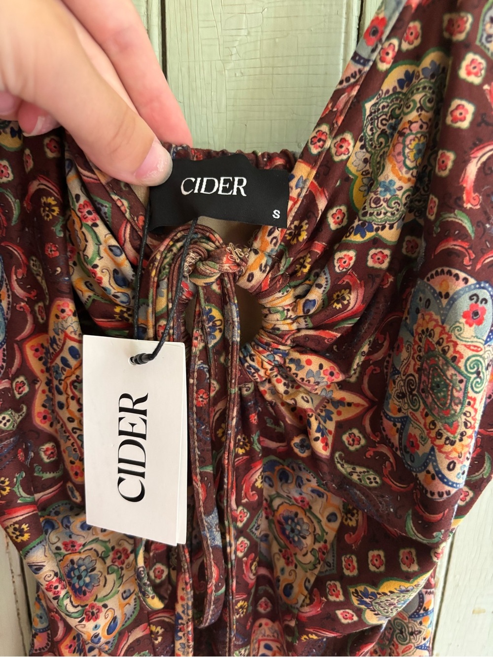 Cider Mini Dress in Brown Medallion Print - Picture 3 of 4